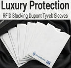 RFID Blocking Sleeves Credit Card Protector 100% MADE IN USA - Anti-theft for Travel wallet, purse. ArmorShield Your Identity (5PAK)