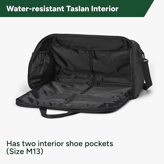 Halfday Convertible 2-in-1 Garment Duffel Weekender Bag 45L: Wrinkle-Free Travel (Hanging Suit Compartment, Shoe Pockets, Trolley Sleeve), Durable & Water-Resistant Carry-on, Shadow