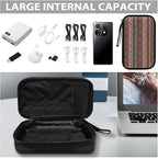 Tribal Electronic Organizer Travel Case Portable Tech Pouch Electronics Case Storage Bag for Cable Cord Charger Phone Earphone