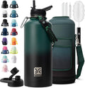 DYSANKY Insulated Water Bottle | Thickened Stainless Steel for Gym and Hiking with Straw, Carrier Bag, Handle Strap | BPA-Free 87 oz