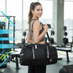 Gym Duffle Bag Backpack with Shoe Compartment,4 ways Travel Backpack for Women and Men,Multi-Functional Weekender bag with Waterproof Layer&Laptop Compartment for Fitness, Travel,Camping