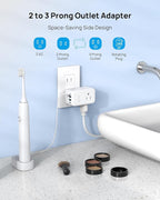 TROND 2 Prong to 3 Prong Outlet Adapter with 360 Rotating Plug, 3 AC Power Splitter with 2 USB C PD20W, Travel Plug Adapter for US to Japan, Wall Outlet Extender for Old House Travel Essentials