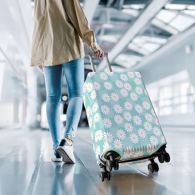Travel Luggage Cover Suitcase Protector Fits 18-32 Inch Wheel Covers PatternedTravel Related Items Flower Luggage Protector Elastic L