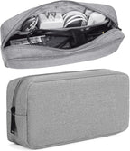 CAAORDKSO Electronic Cable Organizer Bag, Travel Accessories Carry Case Portable Waterproof Electronics Organizer Case for Cable, Cord, Charger, Phone, Power Bank, Earphone (Big-Light Grey)