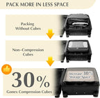 Gonex Compression Packing Cubes, 6pcs Expandable Storage Travel Luggage Bags Organizers with Shoe Bag, Clear Toiletry Bag (Cream)