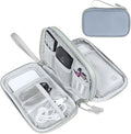FYY Electronic Organizer, Travel Cable Organizer Bag Pouch Electronic Accessories Carry Case Portable Waterproof Double Layers Storage Bag for Cable, Charger, Phone, Earphone, Medium Size, Light Grey