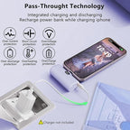 LUCKYDUO Mini Portable Charger for iPhone,5000mAh Ultra Compact Small Power Bank Built-in Phone Holder and LED Light,LCD Display Battery Pack for Travel,Compatible with 14/13/12/11/XR/SE/8/7 Pro Max