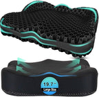 Thicken 19.7in Seat Cushion, Gel Seat Cushion for Long Sitting–Office Chair, Wheelchair, Car Cushion, Large Cooling Pad for Back Pain, Sciatica, Tailbone Pain Relief