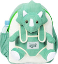 Naturally KIDS Green Dinosaur Backpack for Boys 4-5, Triceratops Dinosaur Gifts for 4-5 Year Old Boys, Girls, Toddler Backpack