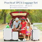 OLIXIS 3-Piece Suitcase Set, Hardside Luggages with Spinner Wheels, Lightweight ABS Hard Shell Travel Luggage, Expandable Carry-On Suitcase with TSA Approved Lock–White, 20/24/28 Inch