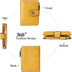 Small Wallet for Women Bifold Credit Card Holder RFID Blocking with Zipper Pocket