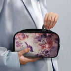 Purple Hummingbird Cord Organizer Travel Portable Electronic Organizer Travel Case Tech Pouch for Cable Cord Charger Phone Earphone Power Bank
