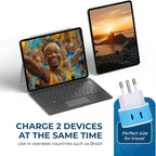OREI Brazil Travel Plug Adapter with 2 USA Inputs - Travel 3 Pack - Type N (US-11C) Safe Grounded Use with Cell Phones, Laptop, Camera Chargers, CPAP, and More