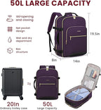 LOVEVOOK 50L Large Travel Backpack for Women Men Fits 17 Inch Laptop, Carry on Backpack for Traveling on Airplane, Personal Item Bag Airline Approved, Business Causal Weekender Backpacks