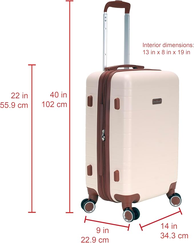 Rockland Palm Beach Hardside 20" ABS Carry On, Ivory