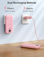 Portable Charger, 10000mAh 22.5W Power Bank Fast Charging with Wall Plug, Built-in Cables, LED Display, Compact Lightweight USB C Travel Battery Pack for iPhone 17/16, Android Cell Phone, Pad, iWatch