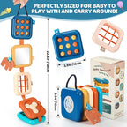 Busy Board for 1 Year Old, Travel Toys for Toddlers 1-3, Montessori Busy Board - Car Airplane Essentials, Sensory Activity Cube Birthday Gifts for Baby Infant Boy Girl