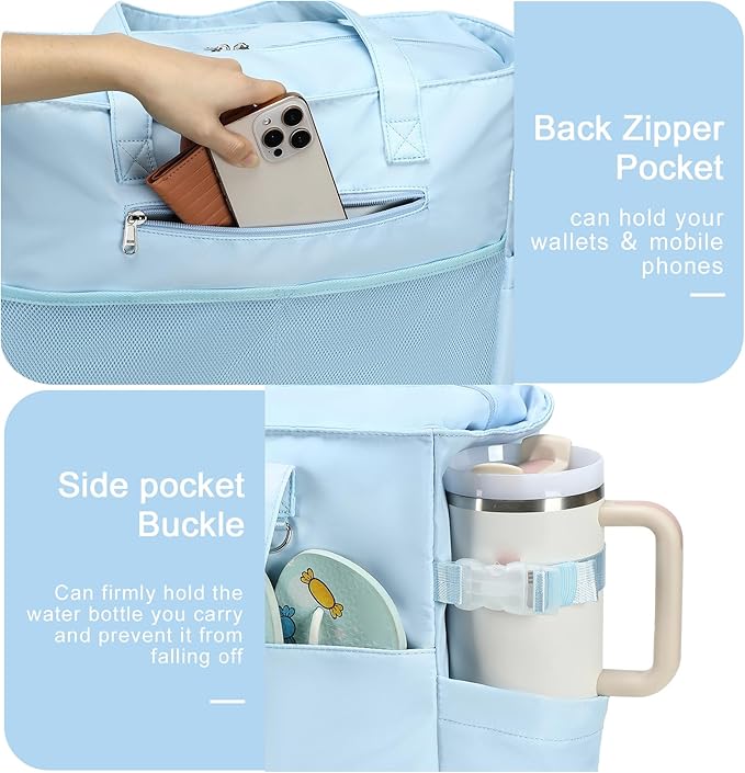 Bluboon Waterproof Beach Tote Pool Bags for Women Ladies Extra Large Carry On Bag With Wet Compartment for Weekender Travel