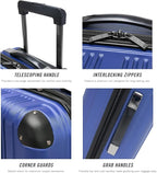 Kenneth Cole REACTION Out of Bounds Lightweight Hardshell 4-Wheel Spinner Luggage, Cobalt Blue, 20-Inch Carry On
