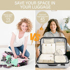 8 Set Packing Cubes for Travel, Luggage Packing Organizers Accessories Large Toiletries Bag for Clothes Shoes Cosmetics (Khaki Checkered)