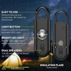 Personal Safety Alarm Keychain for Women 2PCS -130 dB Loud Siren with SOS Strobe Light, Flashlight, Double Speakers, Safe Defense Key Chain for Girls Kids Elders Emergency Call
