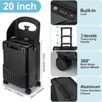 20 Inch Ride on Luggage with Seat for Kids Expandable Ride on Suitcase with Spinner Wheels and Locks for Travel