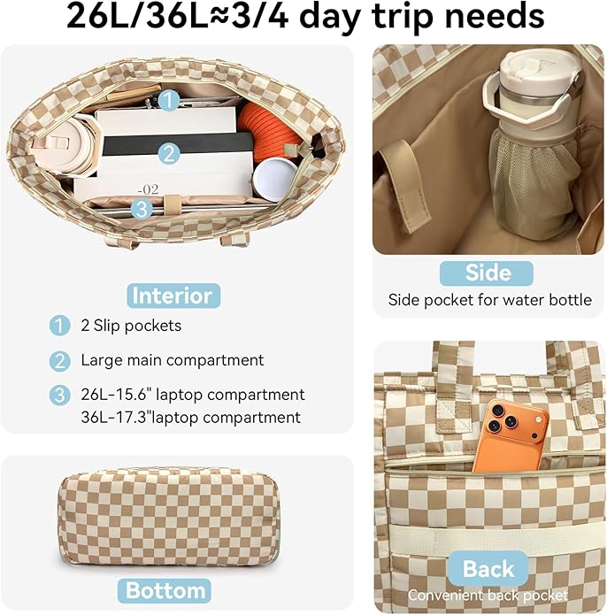 Puffer Tote Bag with Pouch,Women's Lightweight Quilted Shoulder Bag,15.6"/17.3" Laptop Travel Weekender for Work & Nurses