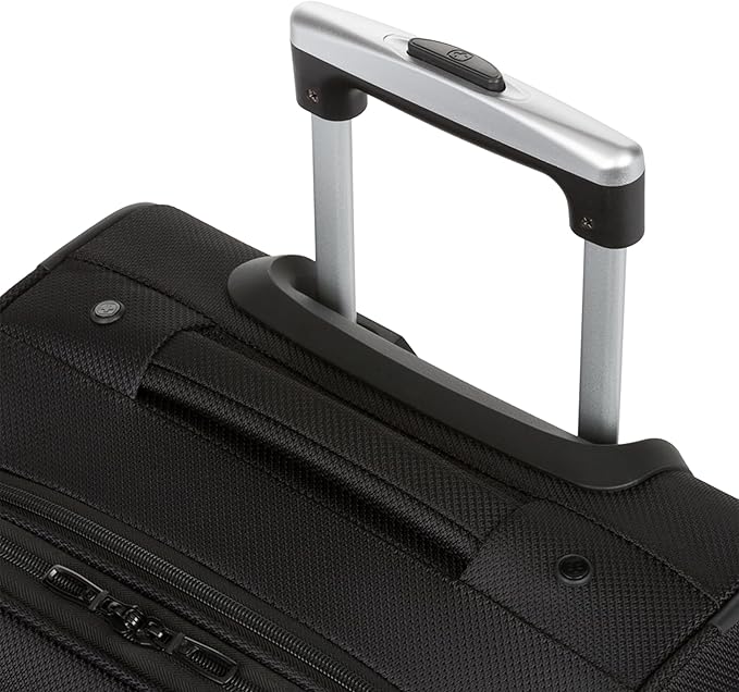 SWISSGEAR Sion Softside Expandable Spinner Luggage Durable Lightweight Travel Suitcase, Black, Checked-Medium 25-Inch