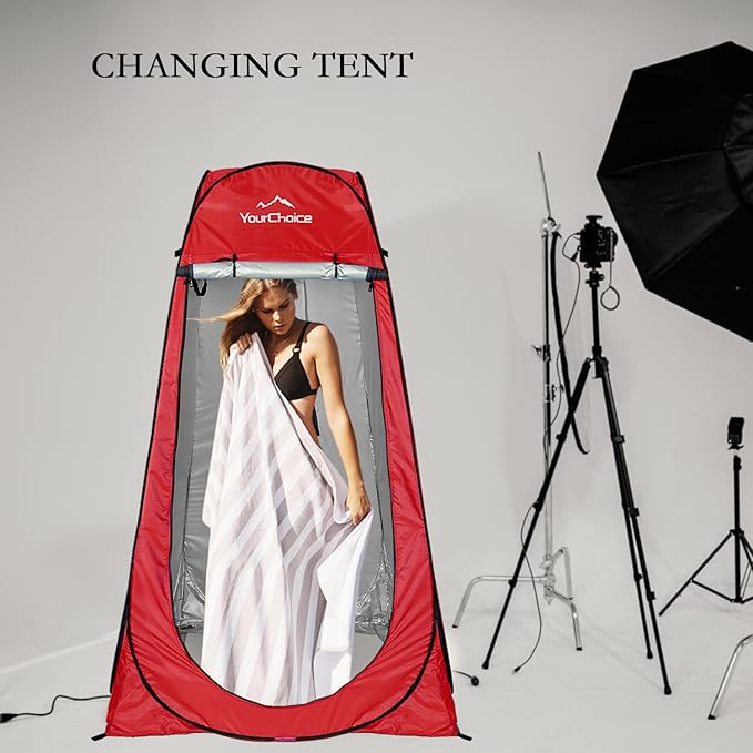 Your Choice Pop Up Privacy Tent, 3.9x3.9x6.2FT Portable Shower Tent for Camping, Waterproof Outdoor Changing Room with Carry Bag for Beach Hiking RV Fishing | Portable, for Camping, Beach, Hiking, with Carry Bag, Quick Setup
