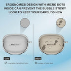 Aircawin for Bose Ultra Open Earbuds Case Clear 2024,Full Protective Shockproof Soft Transparent TPU Cover for Bose Open Ear Wireless Earbud Headphone Accessories with Carabiner and Cleaning Pen-Black
