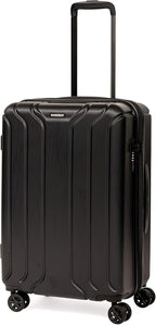 NONSTOP NEW YORK Luggage Expandable Spinner Wheels hard side shell Travel Suitcase Lightweight, TSA Lock, Double USB Port (Black, Checked-Medium 24-Inch)