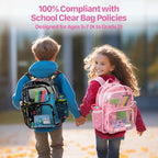 Bagseri Clear Backpack for Girls - 15 Inch Heavy Duty Kids Clear Bookbag for Kindergarten to Grade 2, Transparent School Bag with Reflective Strip, Fits Folders, Pink Unicorn
