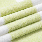 HENBAY Cotton Oversized Beach Towel - Large 70 x 35 Inch Pool Towel, Aqua Striped Quick Dry Swimming Cabana Towel