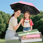 Compact Small Umbrellas for Rain&Sun, Cute Design Duck Head Umbrella for Girls Gifts, 8 Ribs Folding Umbrella with Wooden Handle
