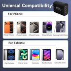USB C Wall Fast Charger Block, 40W 4-Port Type C Chargers Fast Charging Blocks PD Power Charger Adapter+QC 3.0 USB Multiport Charger Brick for Phone 17/16/15/14/13/12 Pro Max, i-Pad, Galaxy S25-2Pack