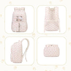 PIG PIG GIRL Corduroy Backpack Kids Backpack for Girls School Bags for Middle School Students Book Bag for Elementary Primary Kawaii Ita Backpack, Beige Strawberry