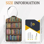 Vintage Book Luggage Tags for Suitcase 3 Pack, Privacy Cover ID Label with Stainless Steel Loop and Address Card for Travel Bag Suitcase