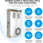 MK-SMPS-S360-12 DC 360W Switching Power Supply Converter, AC 110V-220V to DC 12V Power Supply Transformer Driver Adapter, Universal Regulated Switching 30A for Strip 3D Printer CCTV Camera Motor Pump