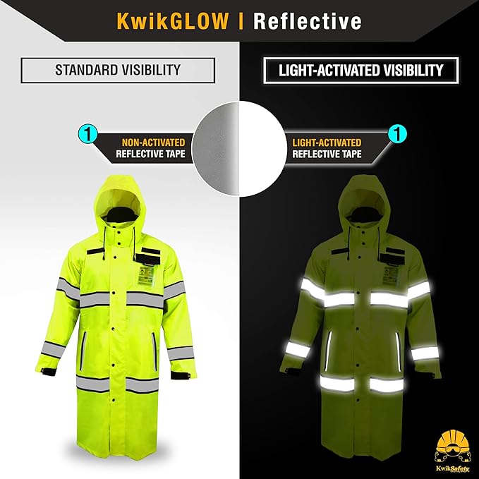 KwikSafety - Charlotte, NC - TORRENT Rain Jacket & Trench Coat ANSI OSHA Class 3 High Visibility Jacket Hi Vis Rain Gear