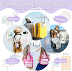 Personalized Initial Luggage Tags for Suitcase, Purple Leather Cute Luggage Tags with Privacy Cover Name Card, Embroidered Custom Monogrammed Luggage Tag Travel Backpack Tags Gifts for Women Kids(G)