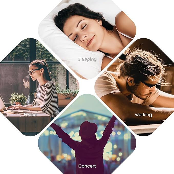 JUSTRVN Earplugs for Sleeping,Noise Reduction Soft Silicone Ear plugs with 7 Pairs Ear tips&One Connection Cord,Hearing Protection Reusable Earplugs for Sleeping,Concert,Work&Sound Reduction 25dB-30db