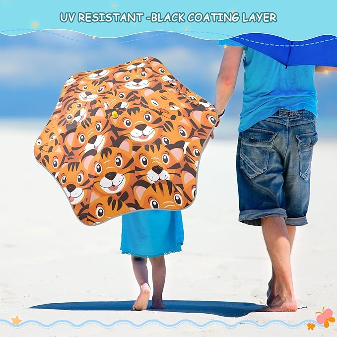 ALAZA Kids Umbrella for Girls Boys UPF 50+ Anti-UV Umbrella for Rain and Sun Age 3-8