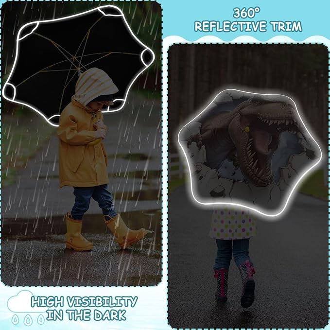 ALAZA Kids Umbrella Stick Umbrellas Cute Umbrella for Boys Girls Toddler UV/Sun Rain Windproof