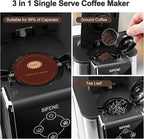3-in-1 Single Serve Coffee Maker, Pod, Ground Coffee & Tea Brewer, Fast Brew Compact Coffee Machine with Touch Screen and 50 oz Water Reservoir