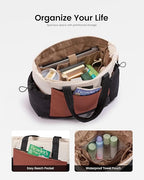 LOVEVOOK Gym Tote Bag for Women, Puffy Yoga Mat Bag with Large Cup Holder & Wet Pocket, Work Nurse Bag for Travel Workout