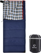 REDCAMP Cotton Flannel Sleeping Bag for Camping Backpacking, Adults Cold Weather Envelope Sleeping Bags with 2/3/4/6lbs Filling