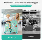 Ride-On Suitcase for Kids Carry On Luggage, Hard Shell Kids Travel Suitcase with 6 Spinner Wheels, TSA Lock, Safety Belt, Foldable Pedal & Cup Holder, Kids Riding Luggage, Green