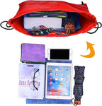 PLULON 30 Pcs Red Drawstring Bags Bulk String Bags Drawstring Backpack Cinch Sack Backpack Bags for Yoga Traveling Outdoor Party