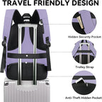 MATEIN Travel Backpack for Women, Expandable 15.6 inch Laptop Backpack, Large Anti Theft Business Computer Bag Water Resistant College Computer Bag Gift for Women Men, Purple