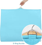 Univivi 40 Inch Girls Garment Bags for Dance Costumes, Dance Competition Garment Bag with 3 Medium Clear Zipper Pockets for Dance Essentials and Accessories, Dance Shoes (Blue) - 4 Pack, UN0752